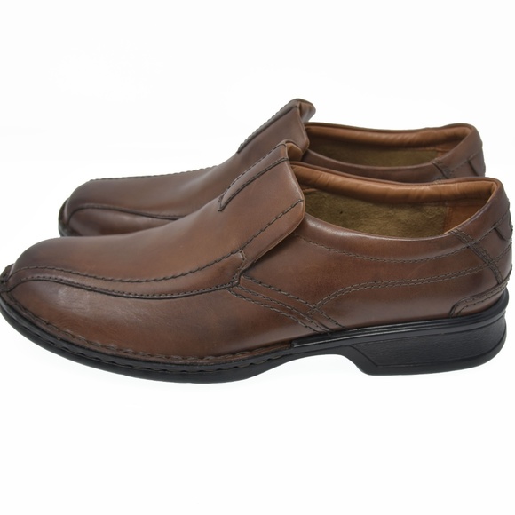 *CLARKS Collection Sz 10.5M Brown Leather Loafers main image 6
